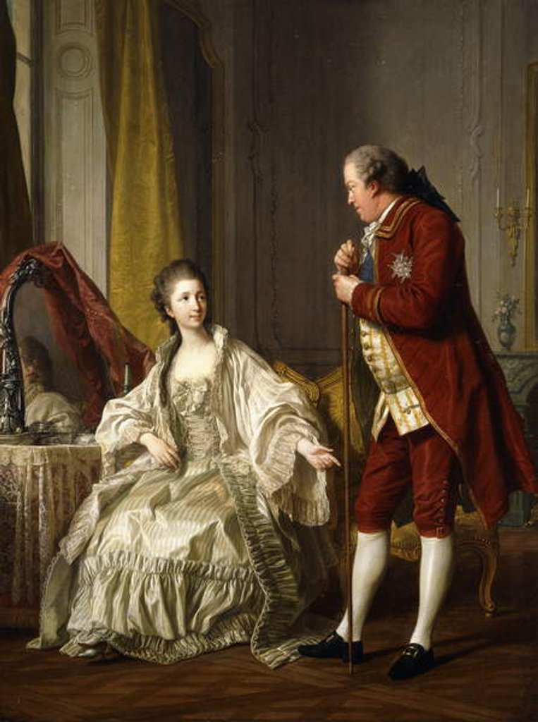 Detail of Double Portrait of the Marquis and Marquise de Marigny, 1769 by Louis Michel van Loo