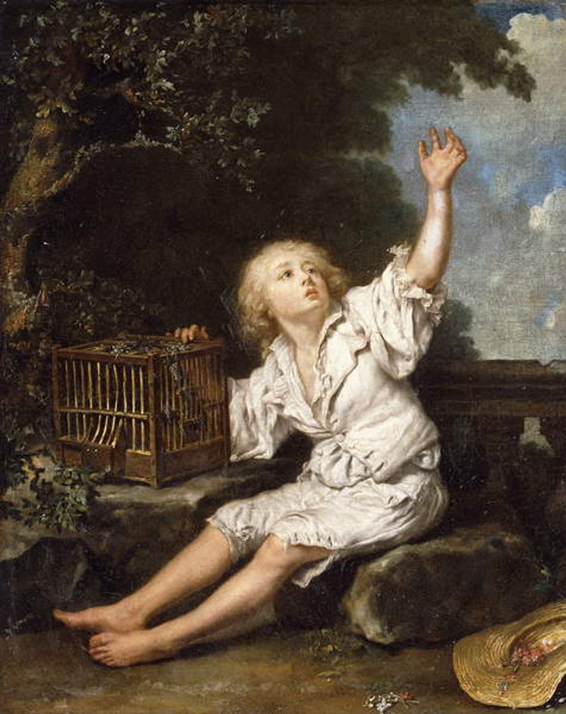 Detail of A Boy with an Empty Birdcage by Jean Baptiste Charpentier