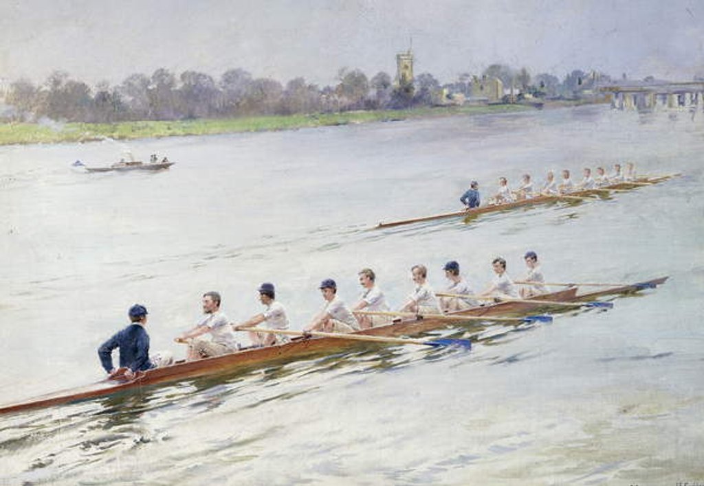 Detail of Eights Racing at Putney, by Ferdinand Joseph Gueldry