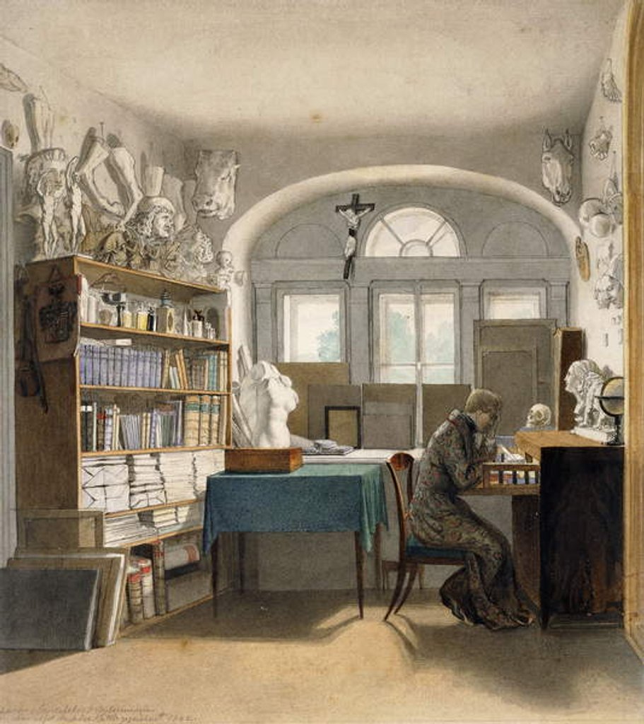 Detail of The Artist in his Study, 1842 by Julius Schnorr von Carolsfeld