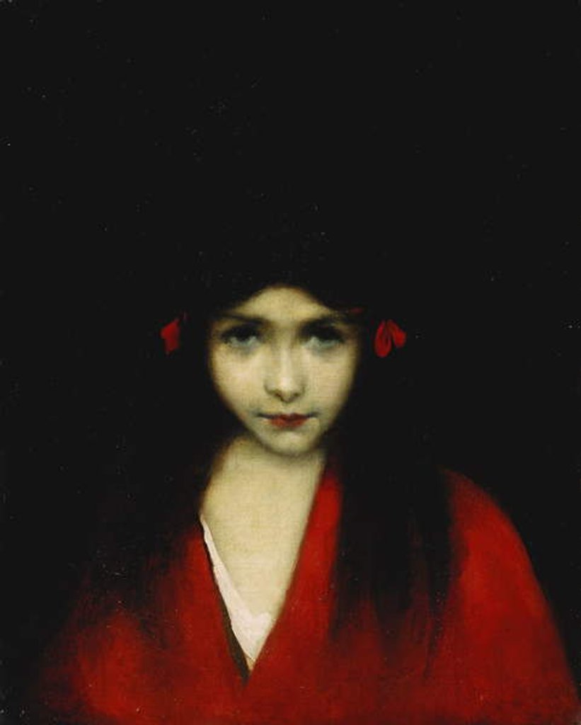 Detail of Head of a Girl by Jean-Jacques Henner