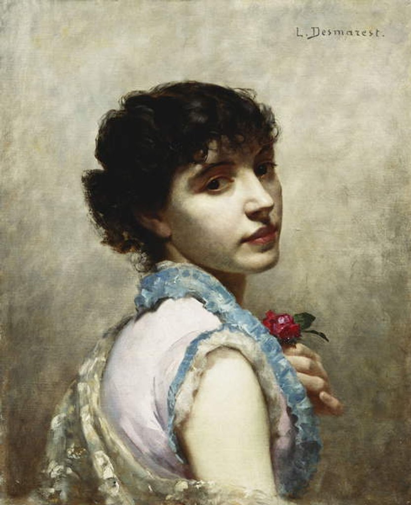 Detail of The Rose by Louis Desmarest