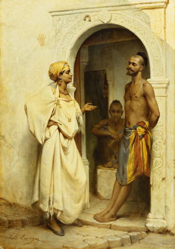 Detail of Flirtation by Jean Raymond Hippolyte Lazerges