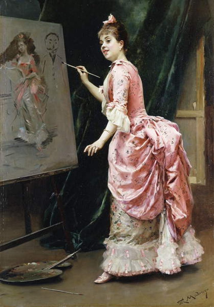 Detail of In the Study; En el Estudio by Raimundo de Madrazo y Garreta