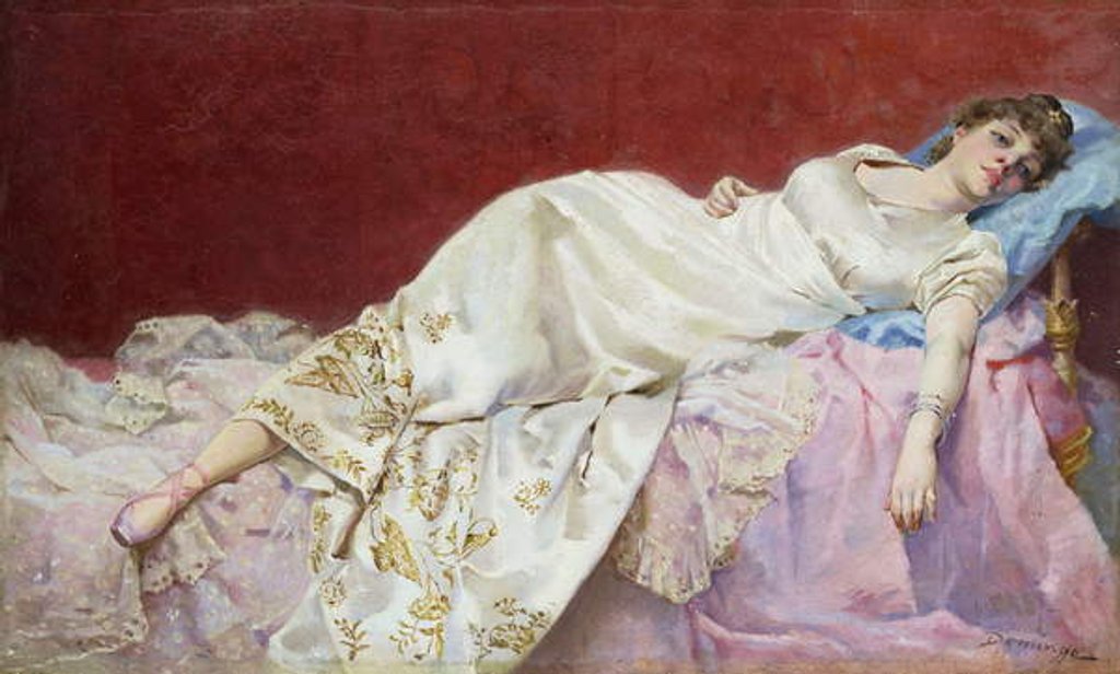 Detail of A Moment of Repose by Francisco Domingo Marques