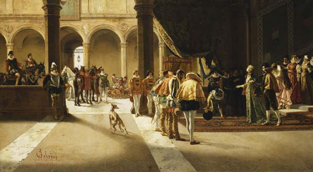 Detail of The Arrival, 1882 by Pietro Gabrini