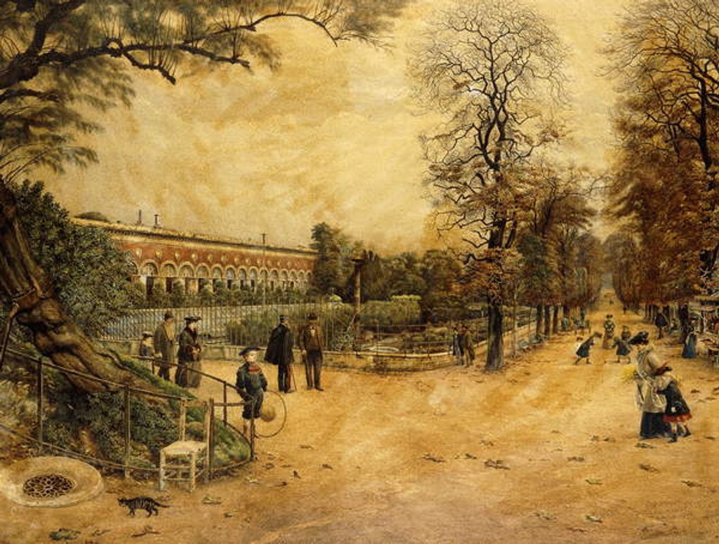 Detail of Les Jardins des Luxembourg, Paris, 1904 by Fernand Auguste Besnier