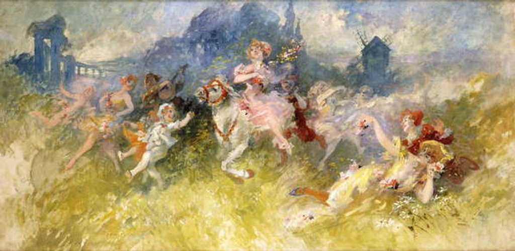 Detail of A Fete Champetre by Jules Cheret