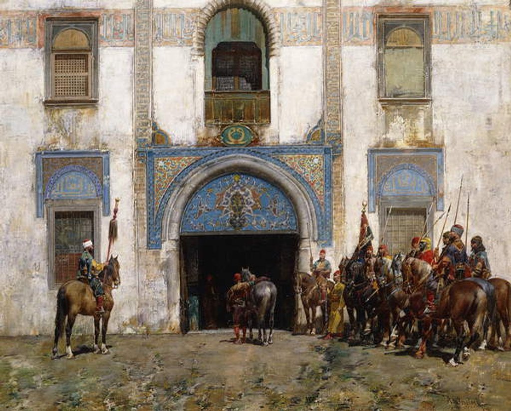 Detail of The Palace Guard by Alberto Pasini