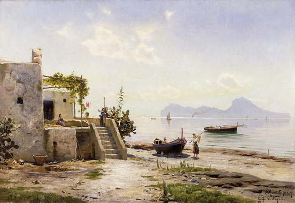 Detail of From Sorrento, Towards Capri, 1889 by Peder Monsted