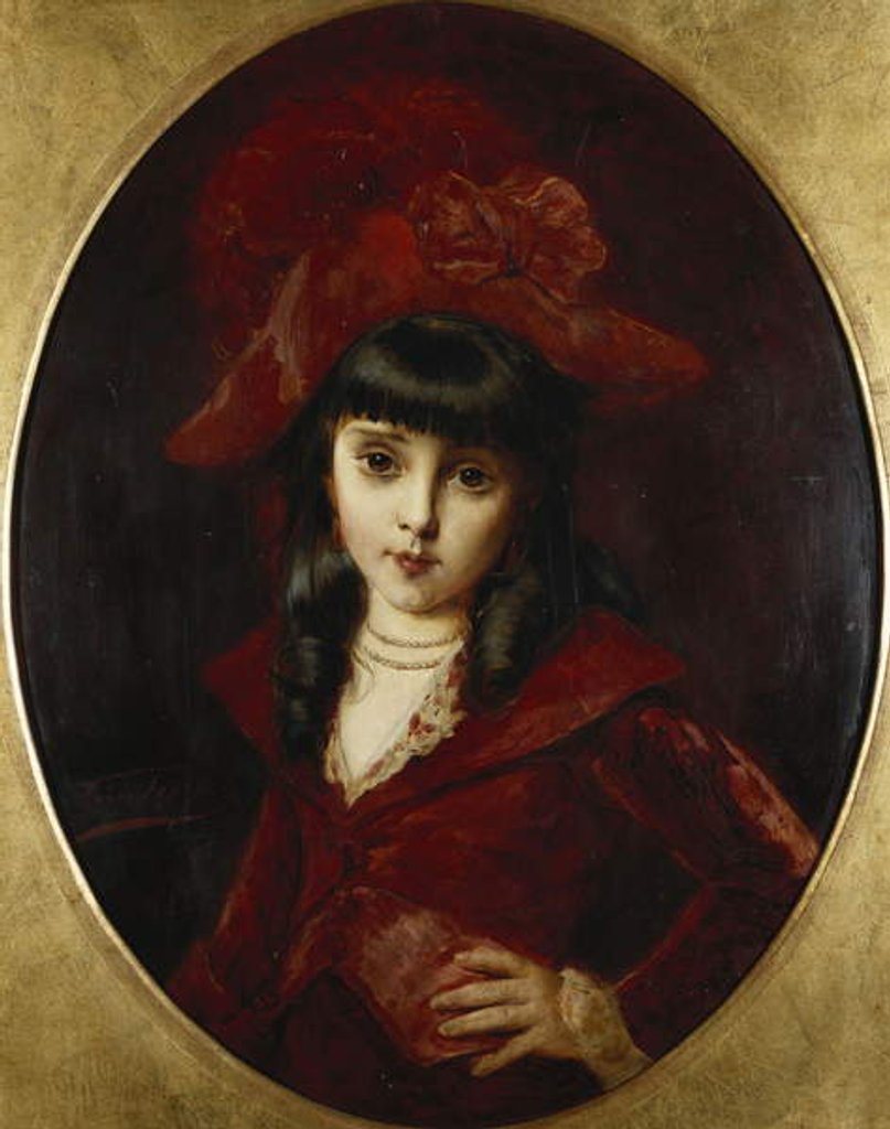 Detail of The Red Dress, 1881 by Leon Herbo