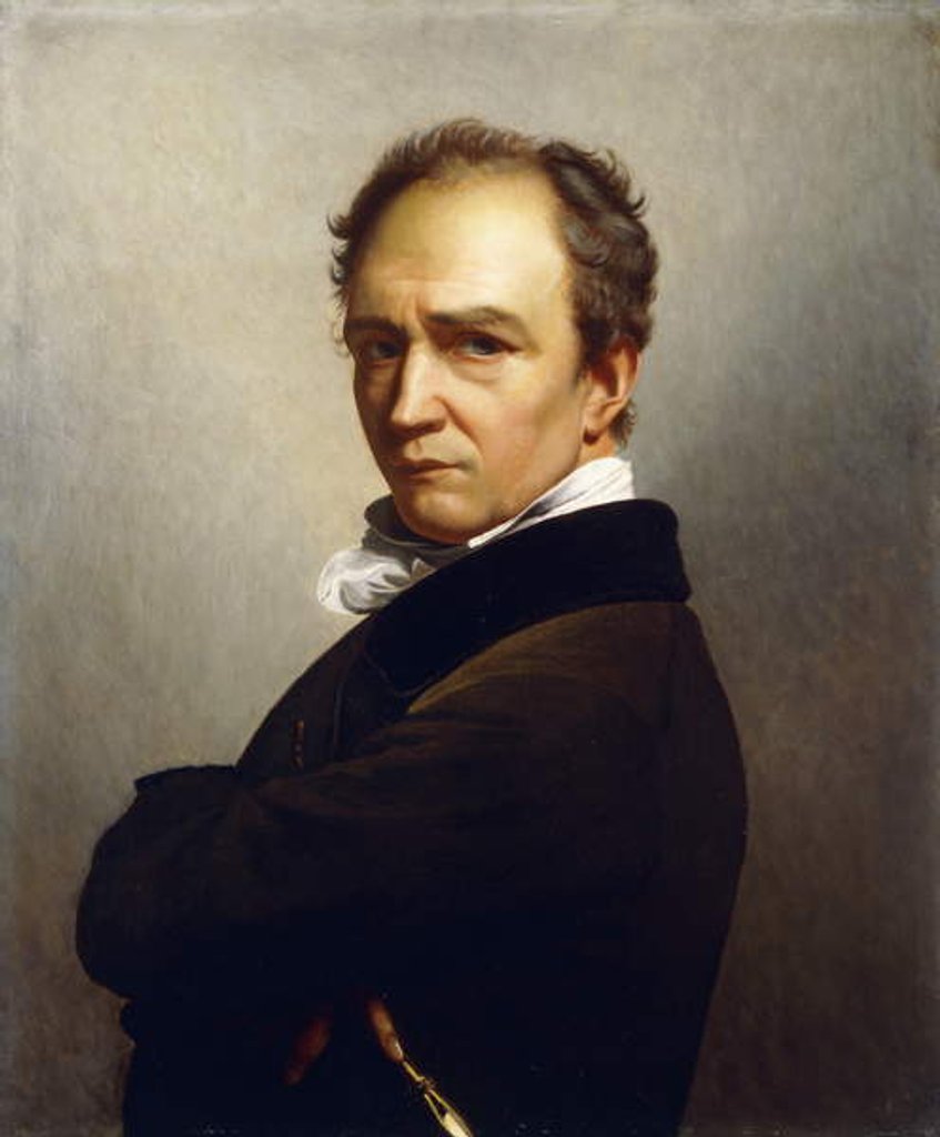 Detail of A Self-Portrait of the Artist, Half Length Wearing a Dark Brown Jacket with a Black Velvet Collar by Francois Joseph Navez