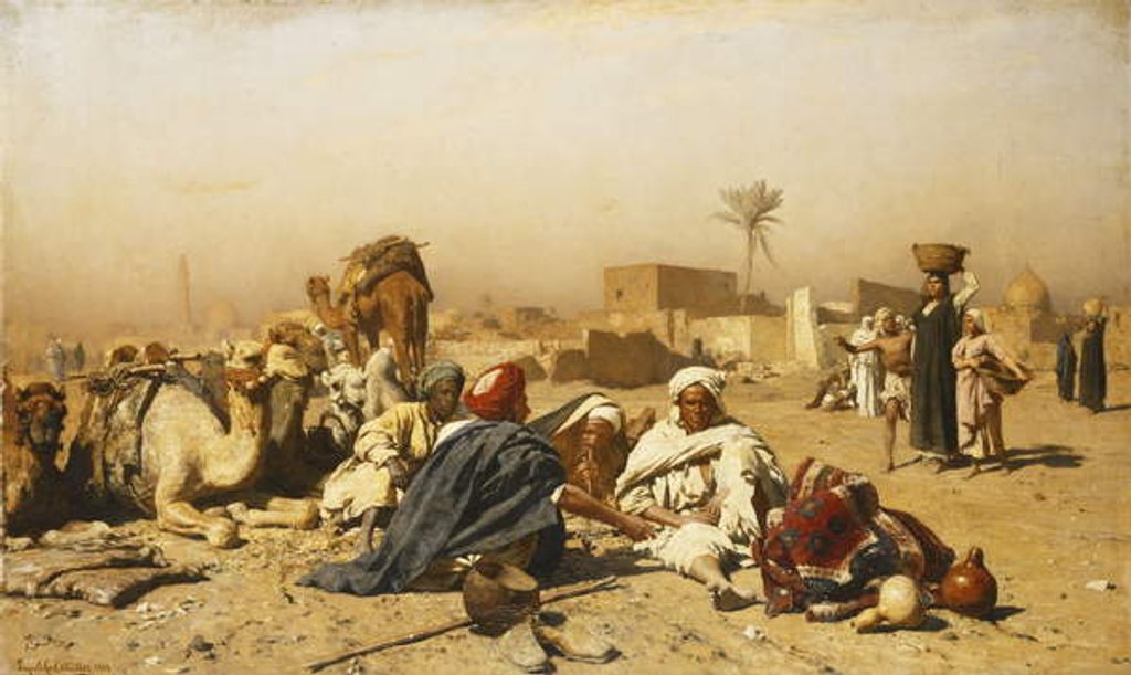 Detail of An Arab Encampment, 1880 by Leopold Karl Muller