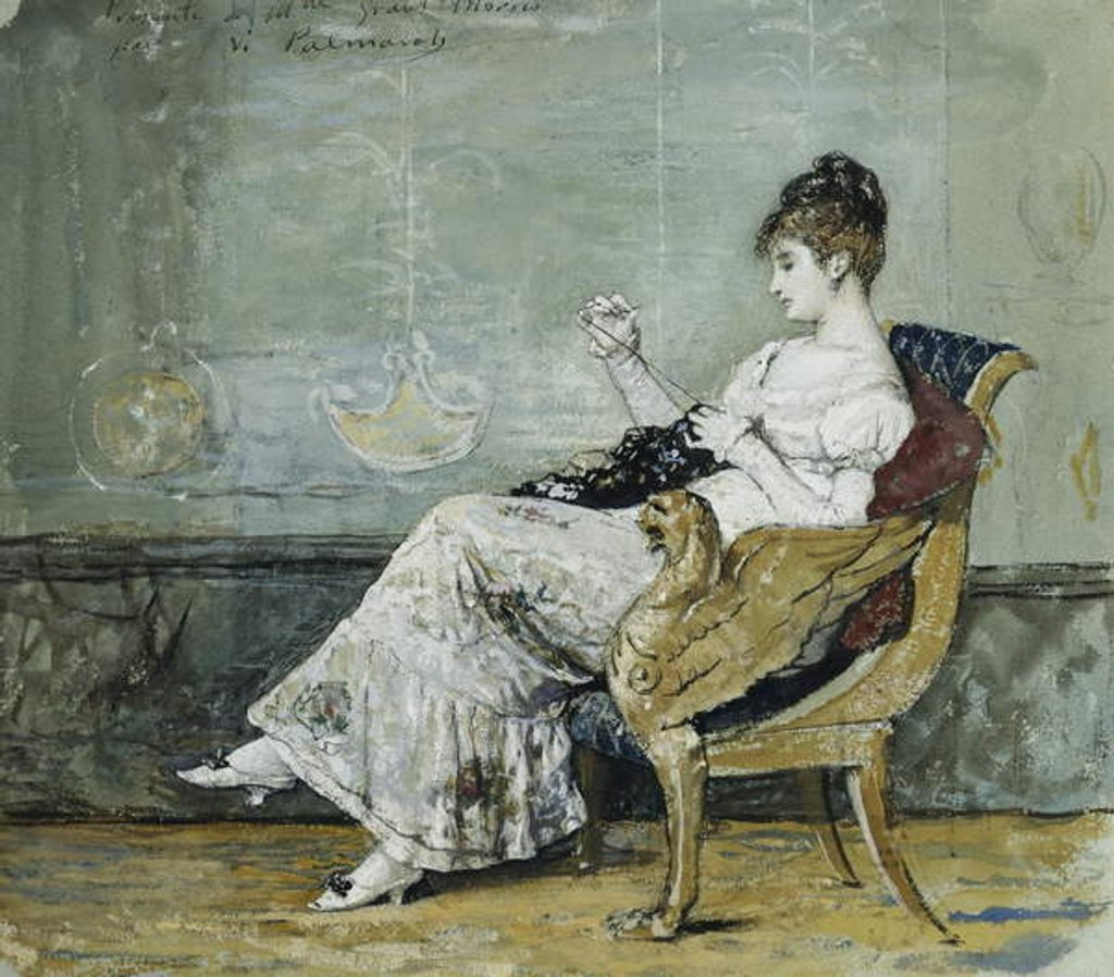 Detail of A Peaceful Moment by Vincente Gonzalez Palmaroli