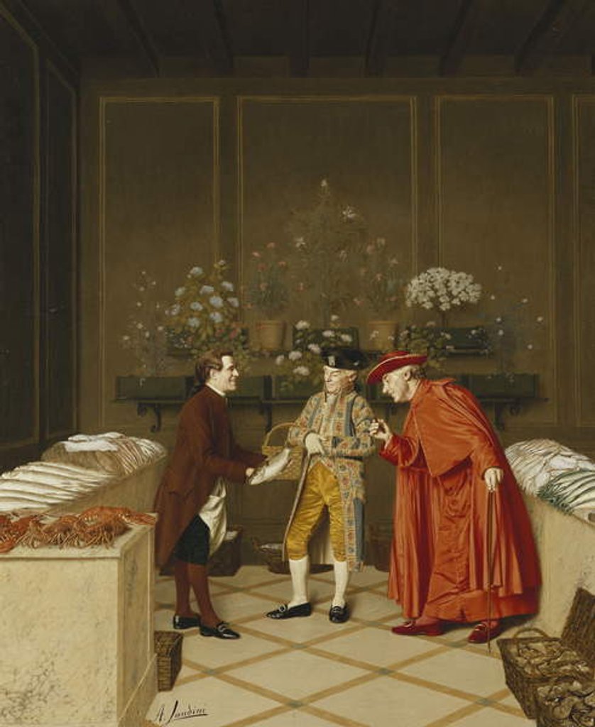 Detail of Fish Vendor; Il Venditore di Pesce by Andrea Landini