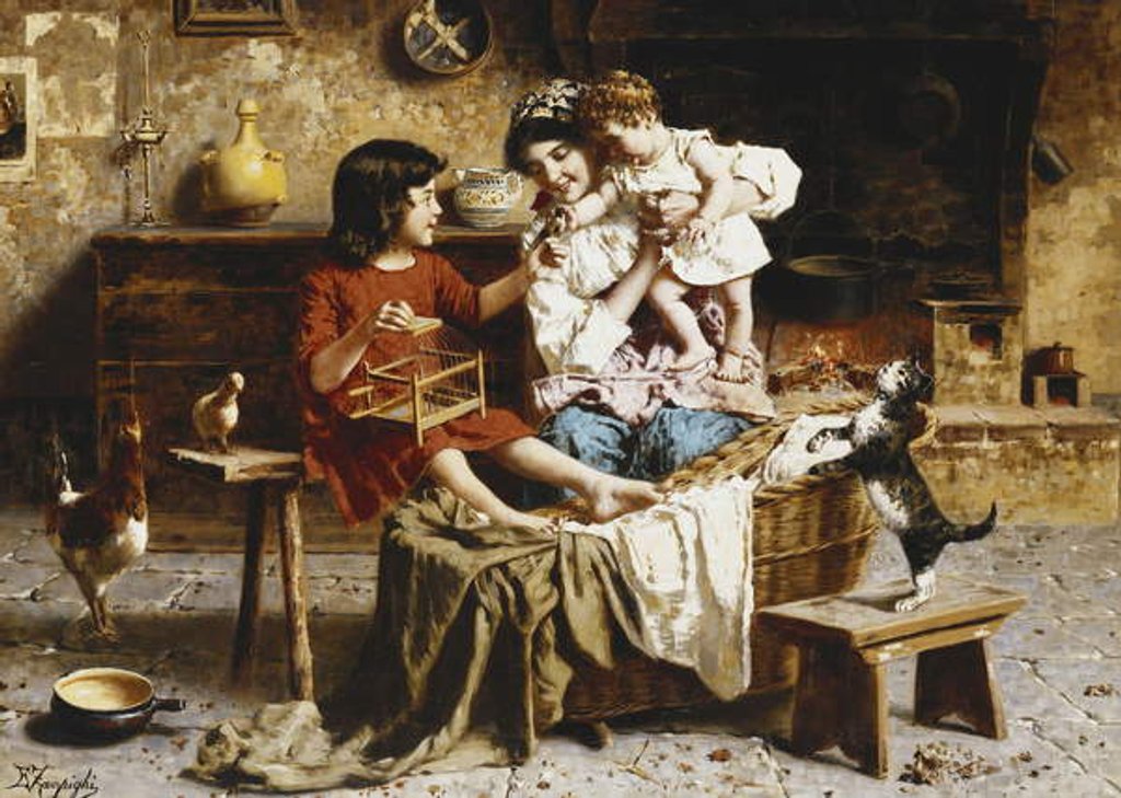 Detail of Amusing Baby by Eugenio Zampighi