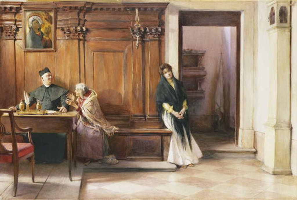 Detail of A Clerical Intervention, 1897 by Ludwig Passini