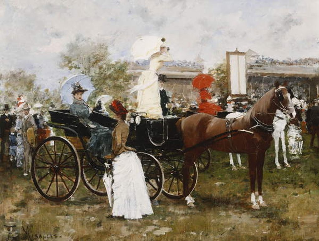 Detail of At the Races by Francesco Miralles Galaup