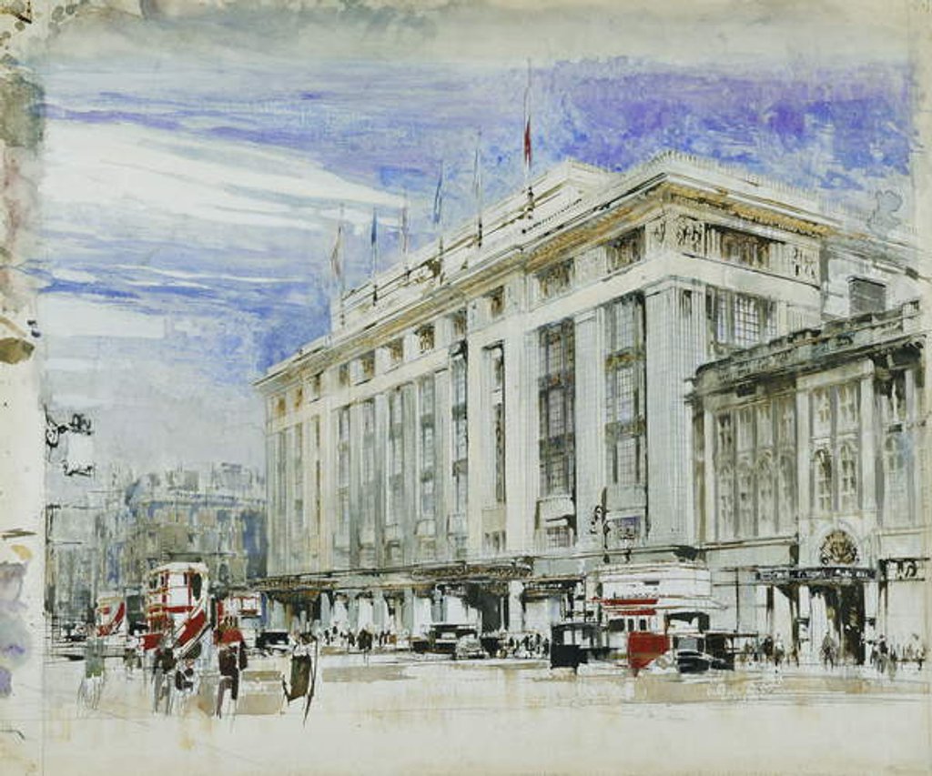 Detail of A Perspective Design for Derry and Toms, Kensington High Street by William Walcot