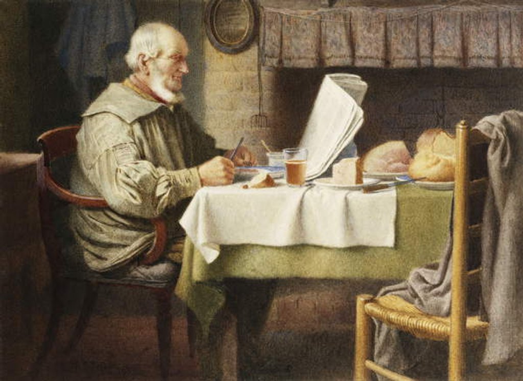 Detail of Reading the News, 1913 by Henry Spernon Tozer