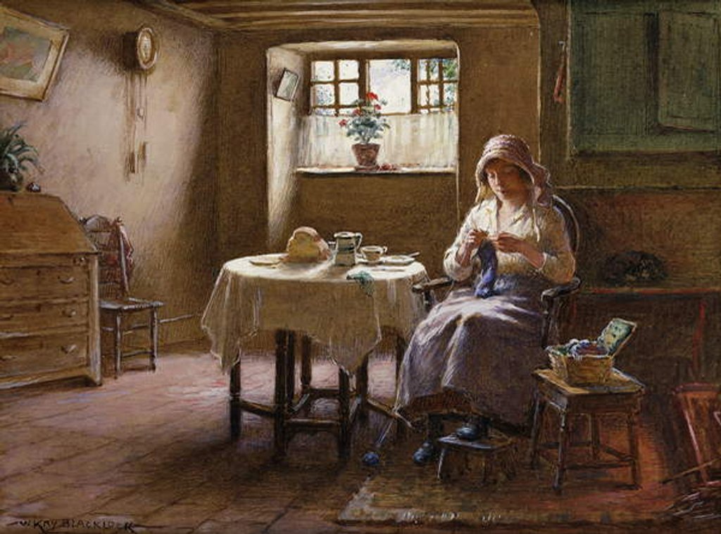 Detail of A Fisherman's Wife - Fifeshire Interior by William Kay Blacklock