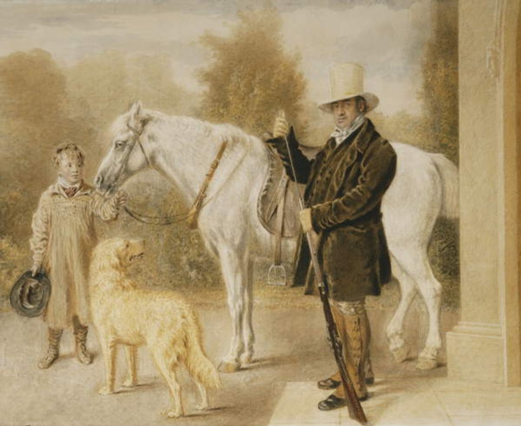 Detail of A Sportsman with a Boy, a Pony and a Dog, 1827 by William Henry Hunt