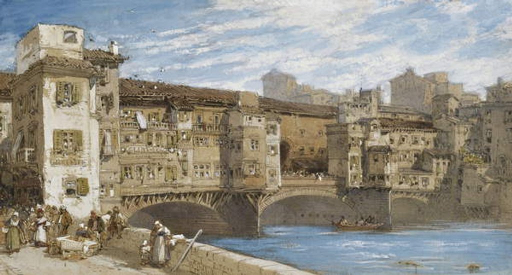 Detail of The Ponte Vecchio, Florence, 1877 by William Callow