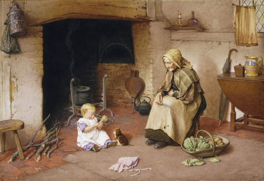 Detail of A Visit to Granny by Charles Edward Wilson