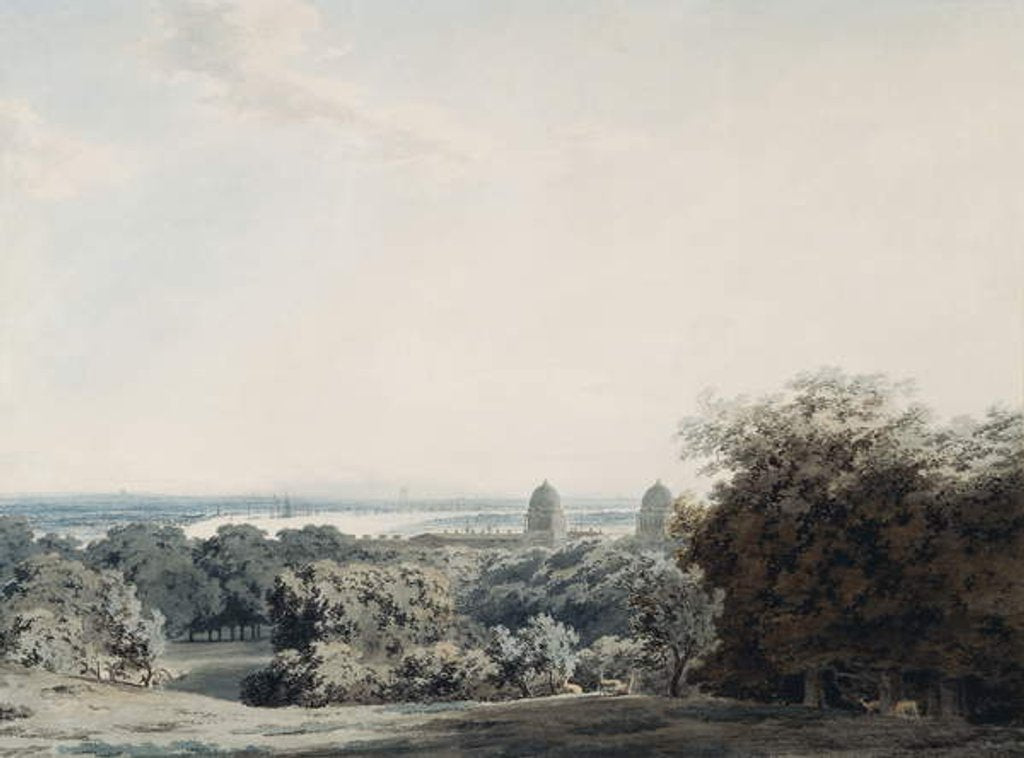 Detail of London from Greenwich Hill by John Robert Cozens