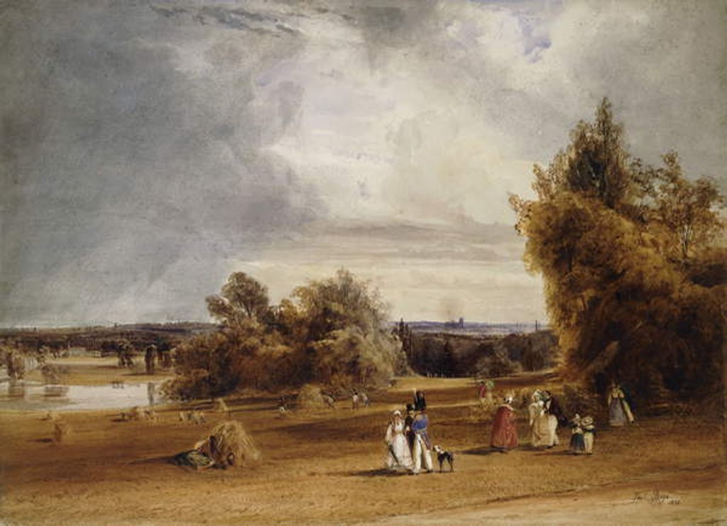 Detail of A View of Paris from St. Cloud, 1830 by Thomas Shotter Boys