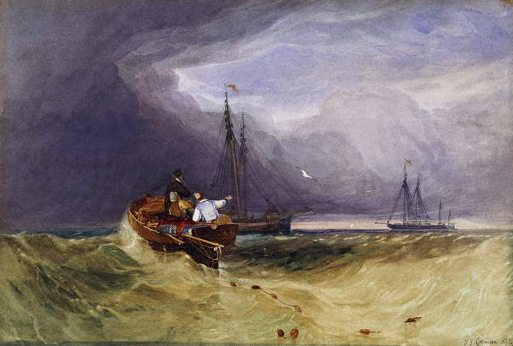 Detail of Fishing Boats Off Yarmouth, 1832 by John Sell Cotman