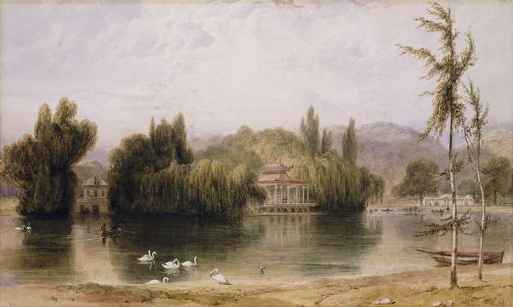 Detail of Scene on the Virginia Water, 1827 by William Daniell