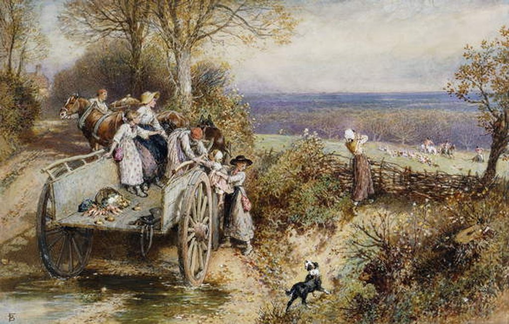 Detail of A Peep at the Hounds: 'Here They Come' by Myles Birket Foster