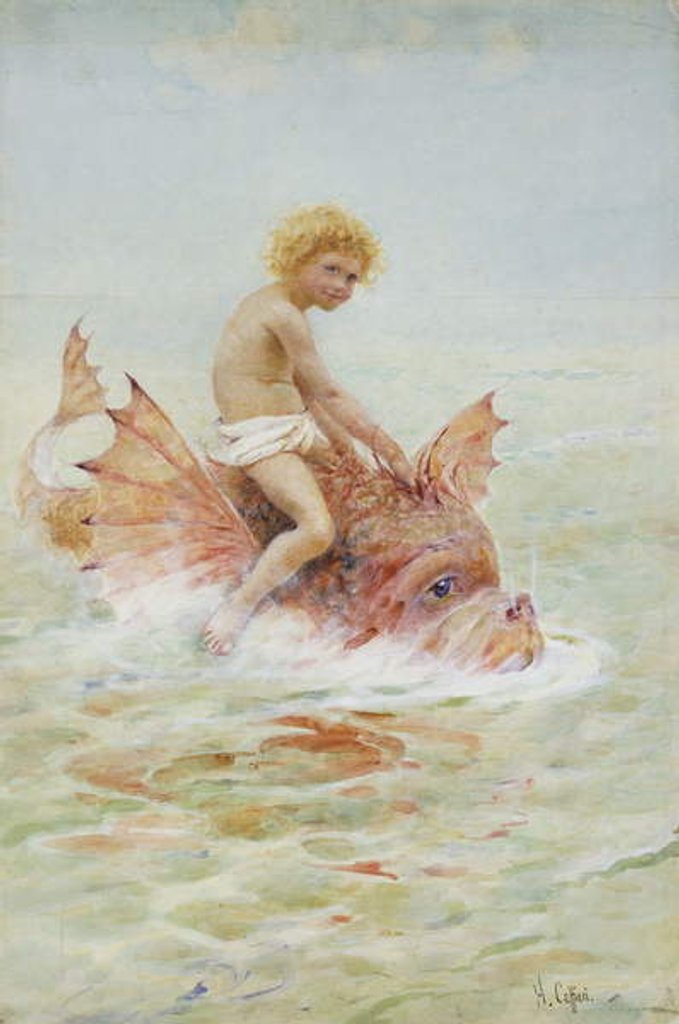 Detail of Riding Sea Monsters by Hector Caffieri