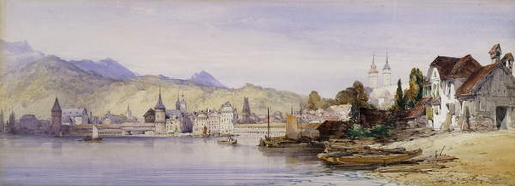 Detail of Lucerne from the Lake, 1862 by William Callow