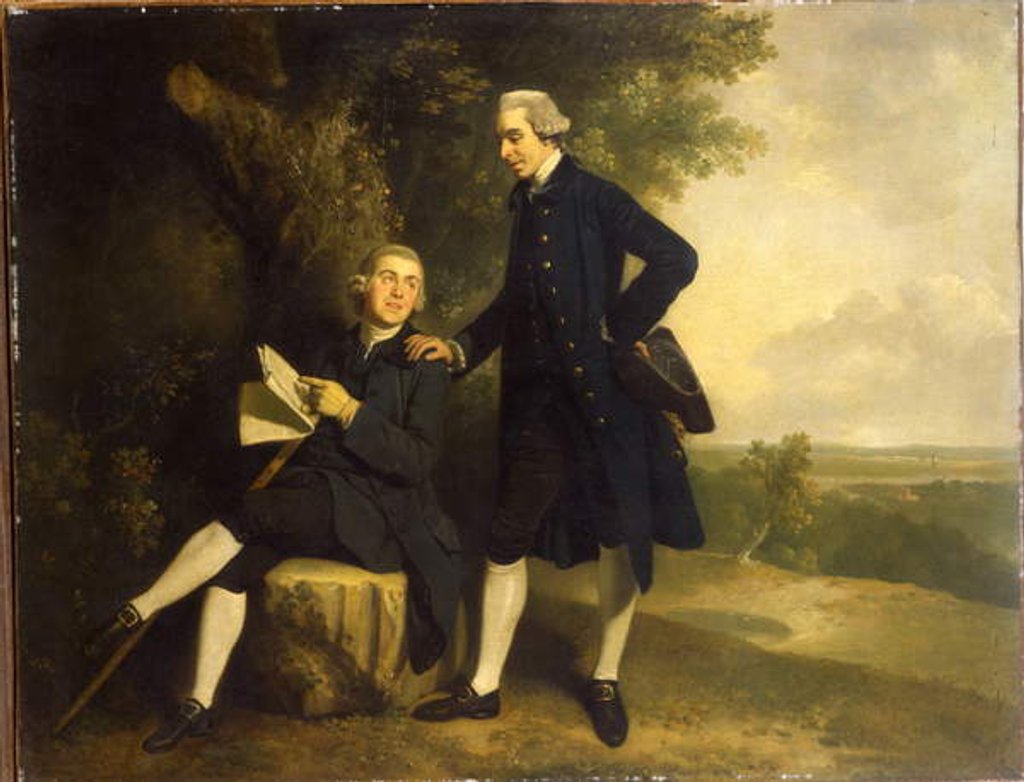Detail of Double Portrait of Thomas Somers Cocks and Richard Cocks of Castleditch by John Hamilton Mortimer