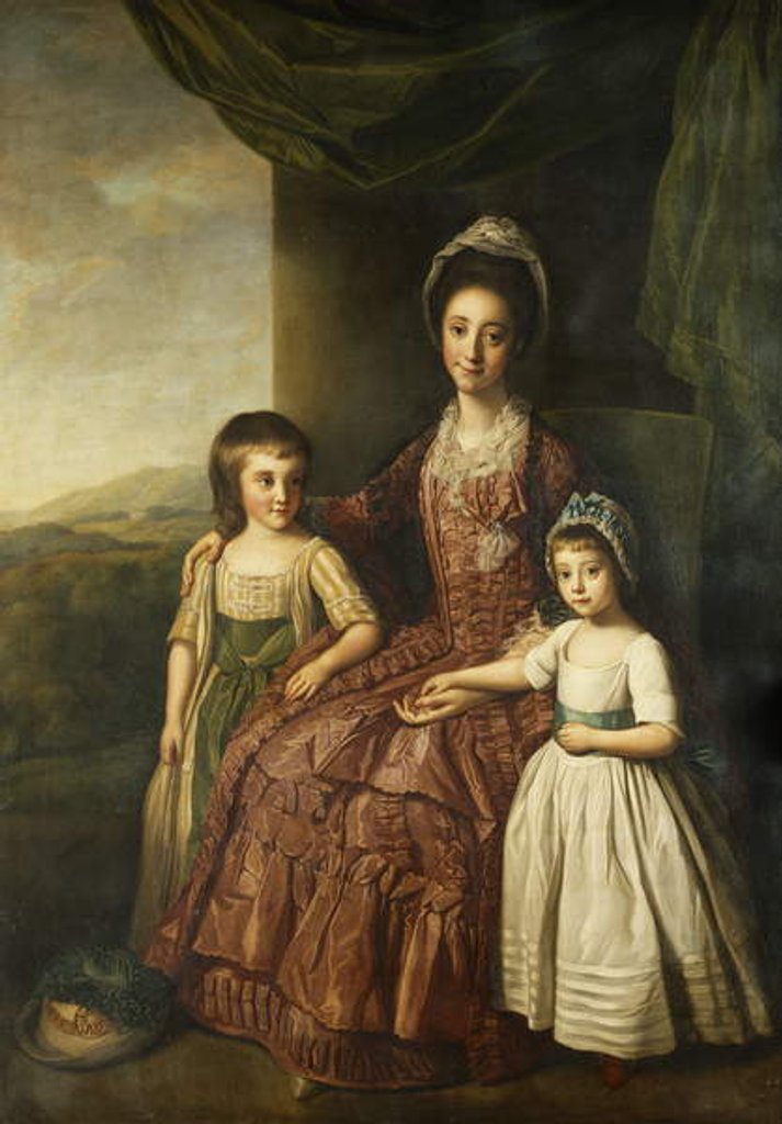 Detail of A Group Portrait of Mary, Countess of Darnley and Her Children, Lord Clifton and Lady Mary Bligh, All Full Length by Nathaniel Dance