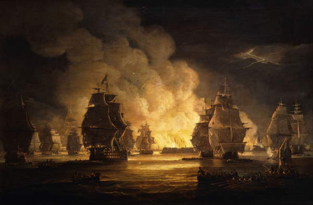 Detail of The Battle of Algiers: The Bombardment, 1824 by Thomas Luny