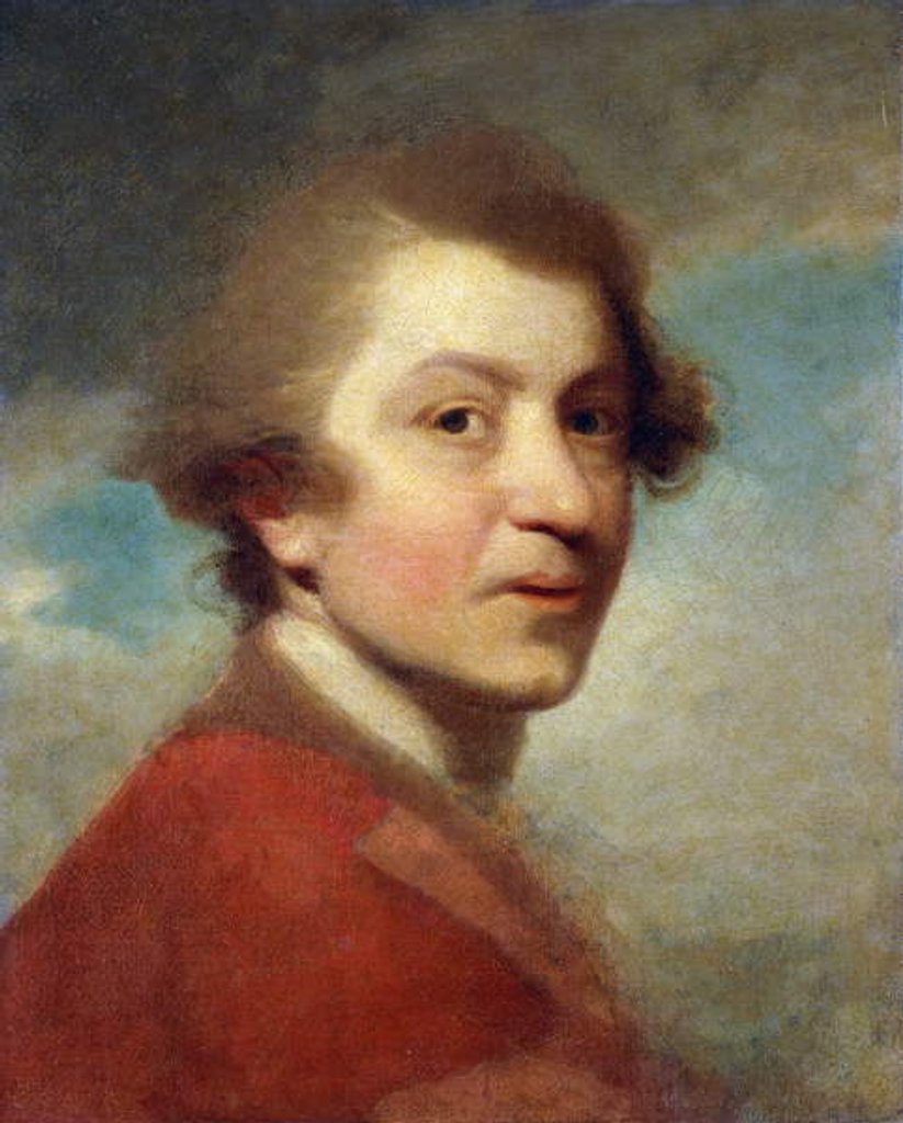 Detail of Portrait of the Artist, Head and Shoulders, in a Red Gown of a Doctor of Laws and White Stock - Unfinished by Joshua Reynolds