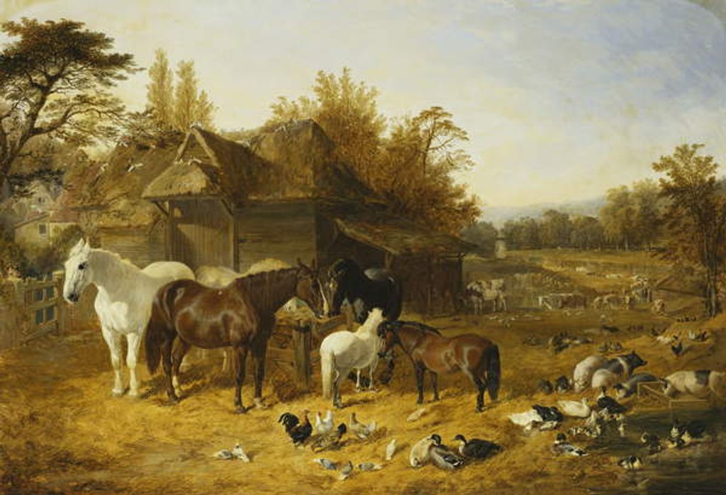 Detail of A Farmyard with Horses and Ponies by John Frederick Herring Snr