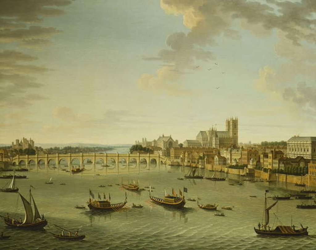 Detail of The Thames from the Terrace of Somerset House Looking Towards Westminster, 1750 by Antonio Joli