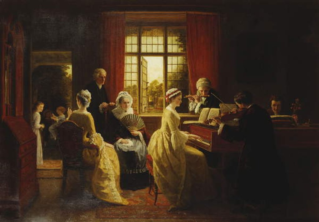 Detail of Music at the Parsonage by Frederick Daniel Hardy