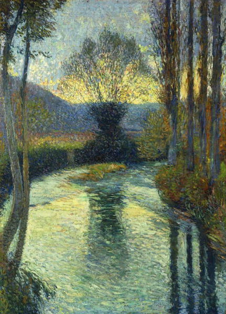 Detail of Banks of the River; Au Bord de la Riviere by Henri Jean Guillaume Martin