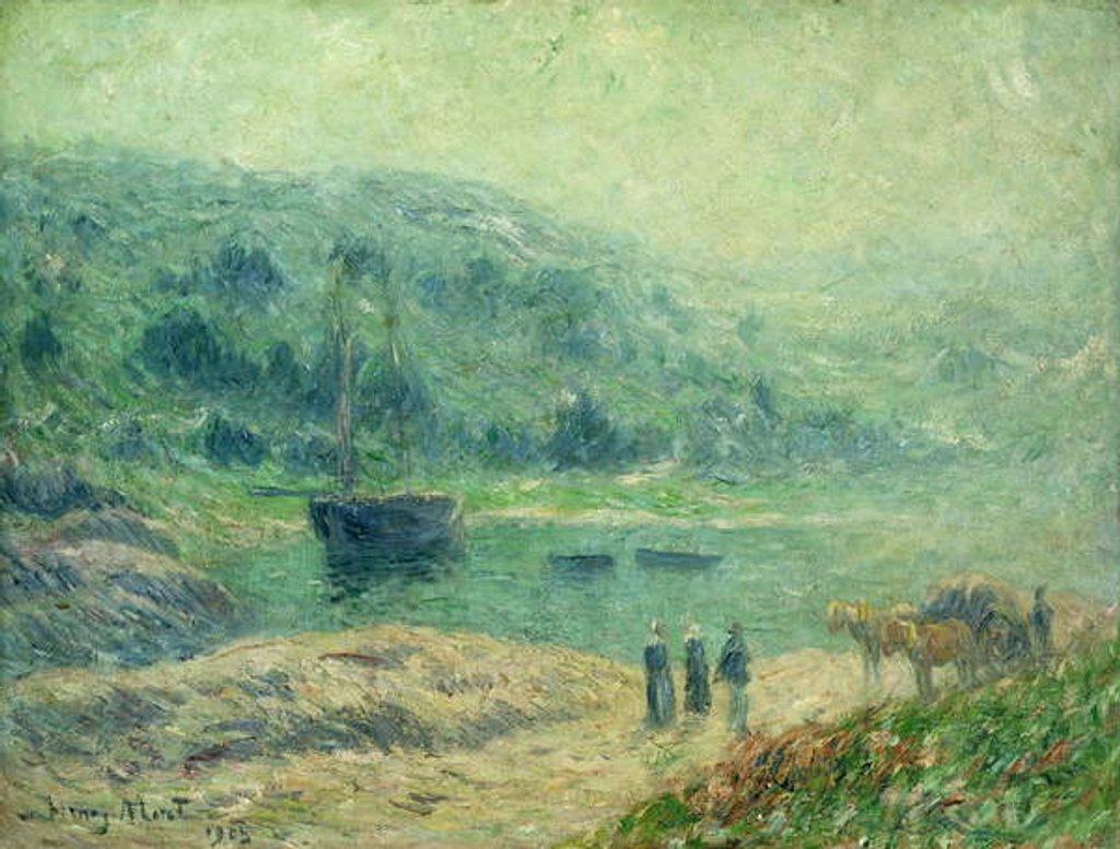 Detail of A Cove in Brittany; Crique en Bretagne, 1903 by Henry Moret