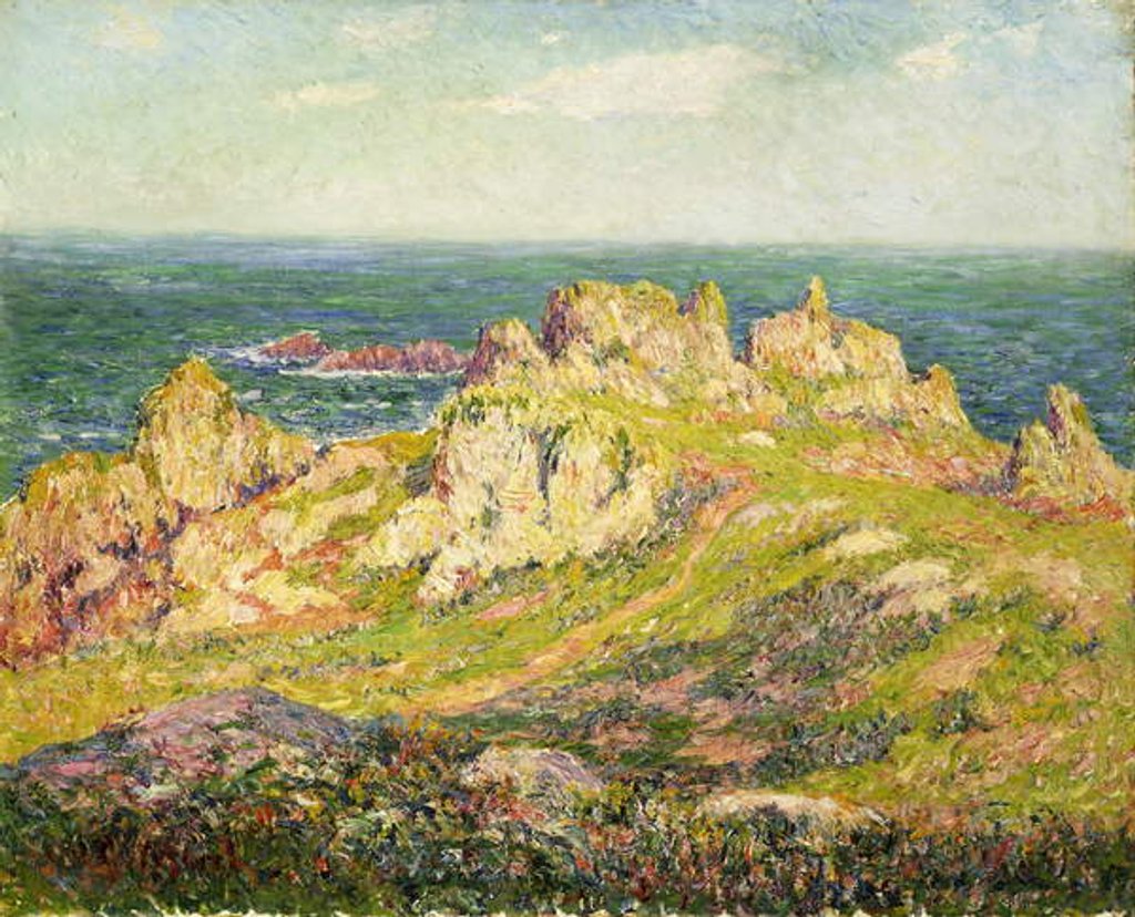 Detail of Rocks by the Sea; Rochers au Bord de la Mer by Henry Moret
