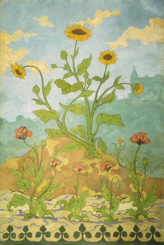 Detail of Sunflowers and Poppies; Soucis et Pavots, 1899 by Paul Ranson