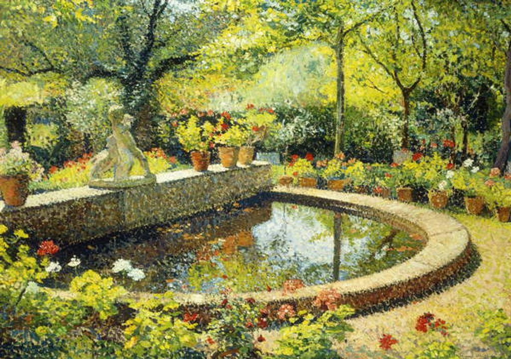 Detail of The Pond at Marquayrol; Le Basin de Marquayrol, c.1930 by Henri Jean Guillaume Martin
