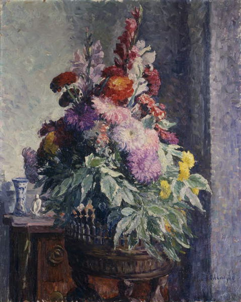 Detail of Interior with Bouquet of Flowers; Interieur au Bouquet de Fleurs by Henri Lebasque