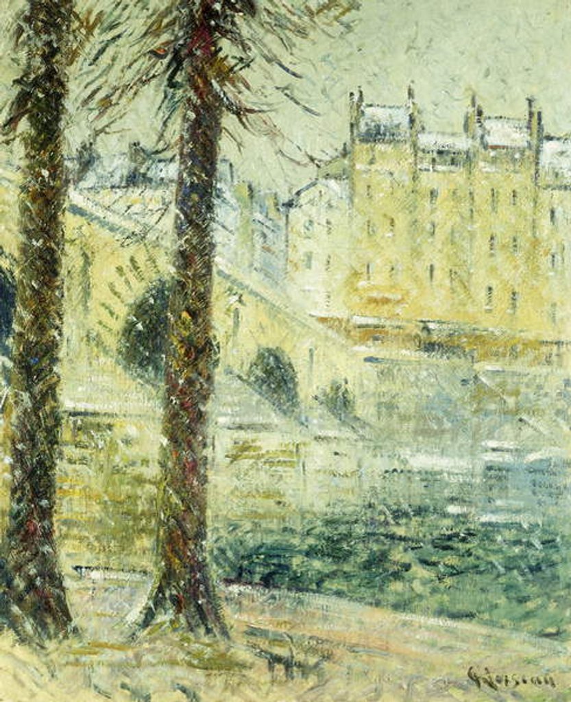 Detail of The Pont Marie in the Snow; Le Pont Marie, Effet de Neige, c.1926 by Gustave Loiseau