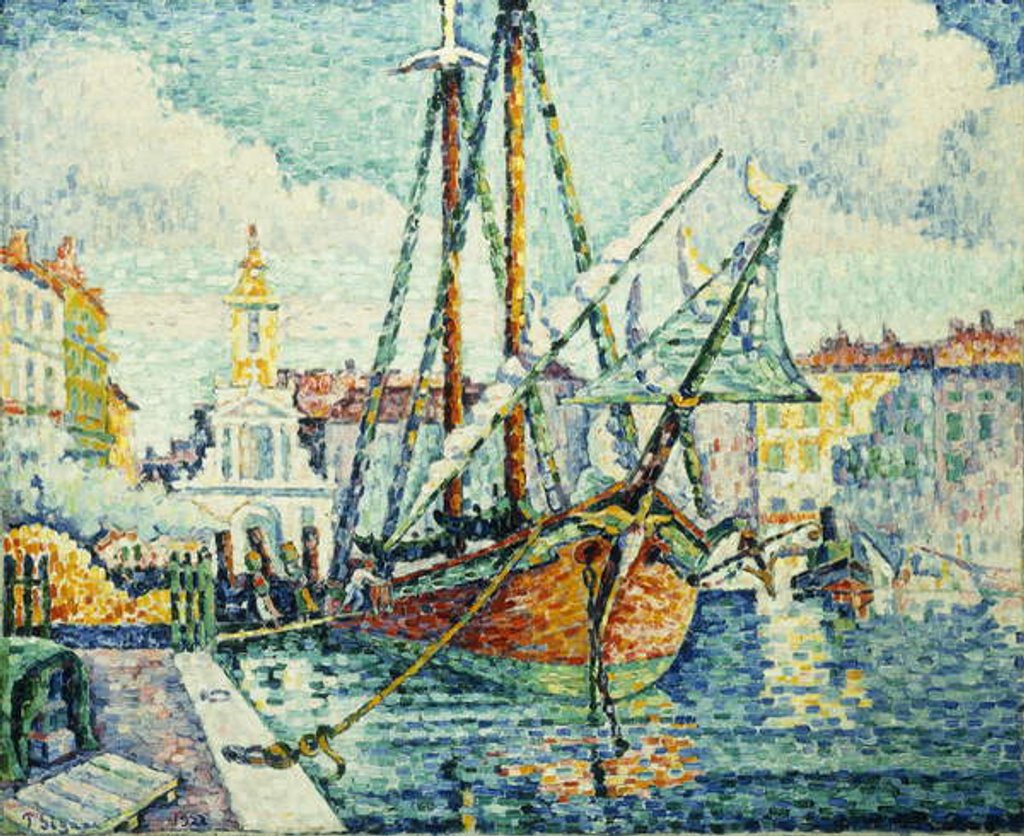 Detail of The Port of St. Tropez; Le Port de St. Tropez, 1923 by Paul Signac